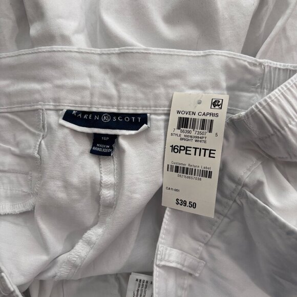 Karen Scott Women's White Comfort Waist Capri Pants NWT - Picture 6 of 7